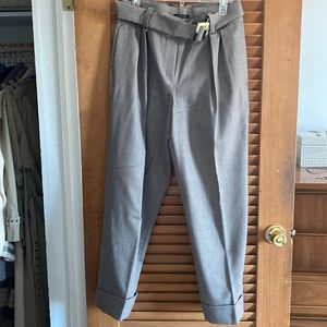 Massimo Dutti Wool Flannel trousers with buckle